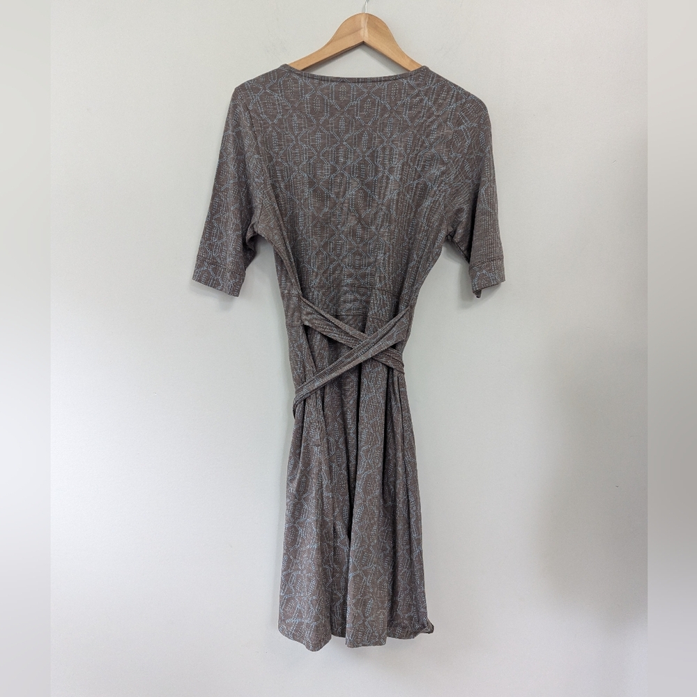 Toad&Co Cue Cafe Wrap Organic‎ Cotton Patterned Dress - Picture 2 of 12
